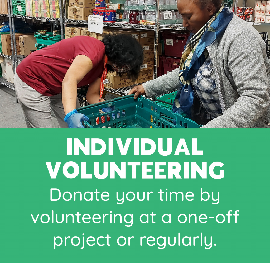 Individual Volunteering - Donate your time by volunteering at a one-off project or regularly