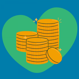 illustration of a pile of £1 coins