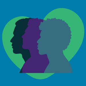 silhouettes of three men in profile