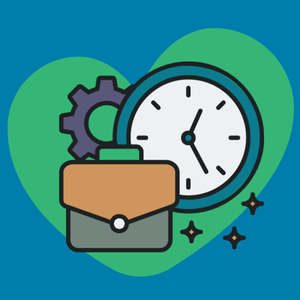 A clock and a briefcase